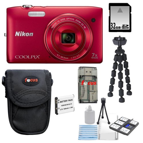 Nikon COOLPIX S3500 20.1 MP Digital Camera (Red) Bundle $112.95+free shipping