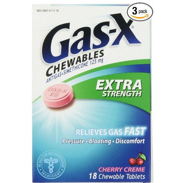 Gas-X 奶油樱桃口味胀气舒缓咀嚼片18片（3盒）$10.85免运费