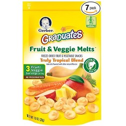 Gerber Graduates Fruit and Veggie Melts, Truly Tropical Blend, 1 Ounce (Pack of 7) $13.89+free shipping