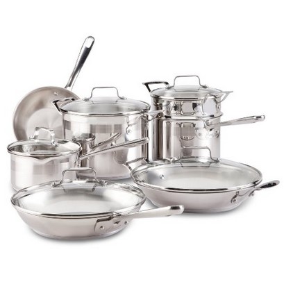 Emeril by All-Clad E884SC74 Chef's Stainless Steel 12-Piece Cookware Set, Silver $129.97+free shipping