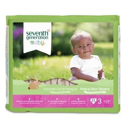 Seventh Generation 嬰兒舒適清爽尿布 Size 3 62片  僅售$18.80