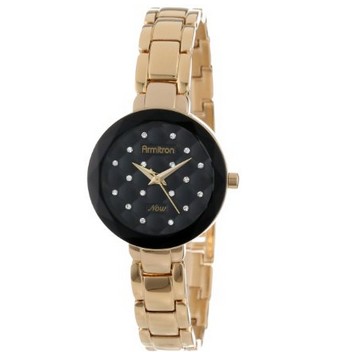 Armitron Women's 75/5135BKGP Swarovski Crystal Accented Dial Faceted Crystal Gold-Tone Bracelet Watch  $35.99 