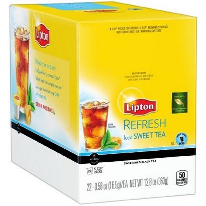 Lipton立顿K-Cups冰镇芳香茶22包装$9.11 免运费