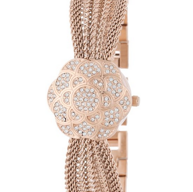 Anne Klein Women's AK/1046RGCV Swarovski Crystal Accented Rose Gold-Tone Covered Dial Mesh Bracelet Watch  $75.70