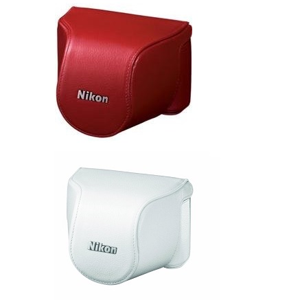 Nikon CB-N2000SB White or  CB-N2000SE red Leather Body Case Set for Nikon 1 J1 camera, only $19.95 