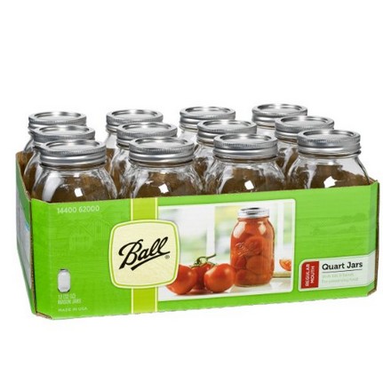 Ball Regular-Mouth Mason Jars with Lids and Bands   $8.79