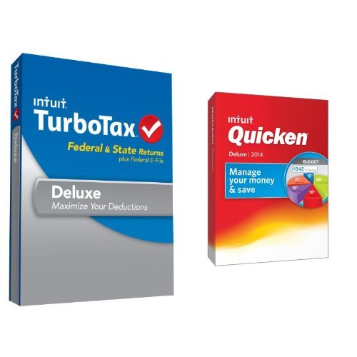 TurboTax Deluxe with State 2013 with Quicken Deluxe 2014 Bundle, only $55.94, free shipping