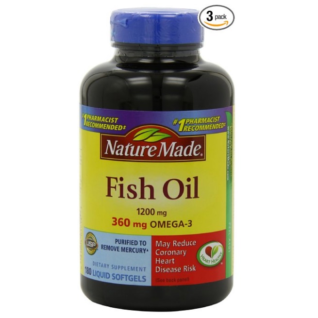 Nature Made Omega-3鱼油1200mg，180粒/瓶，共3瓶 ，原价$47.37，现仅售 $19.95，免运费