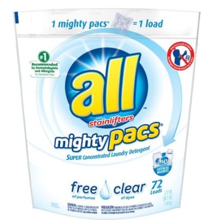 All Mighty Pack Free Clear Laundry Detergent     $9.97 