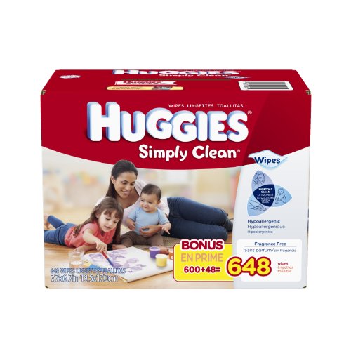 補貨！Huggies好奇 Simply Clean無香型嬰兒濕紙巾，648張，原價$14.99，現點擊Coupon后僅售$8.32，免運費