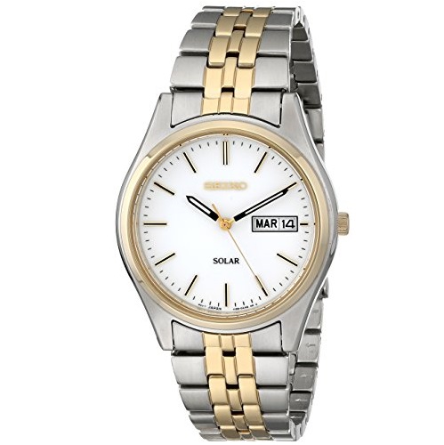 Seiko Men's SNE032 Two-Tone Stainless Steel Solar Watch, only $74.99, free shipping