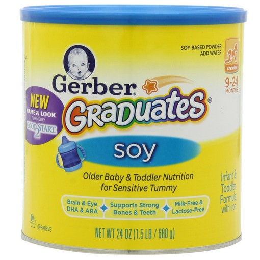 Gerber 嘉寶二段DHA防腹瀉無乳糖低敏配方豆奶粉  24oz   $15.98