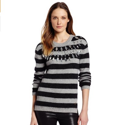 Juicy Couture Women's Wellington Stripe Sweater with Stones   $76.19