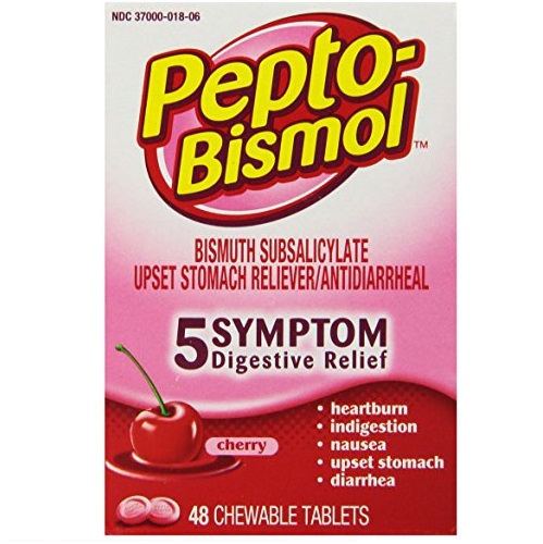 Pepto-Bismol Cherry Chewables 5 Symptom Relief, Including Upset Stomach & Diarrhea 48 Count, $5.98, free shipping after using SS