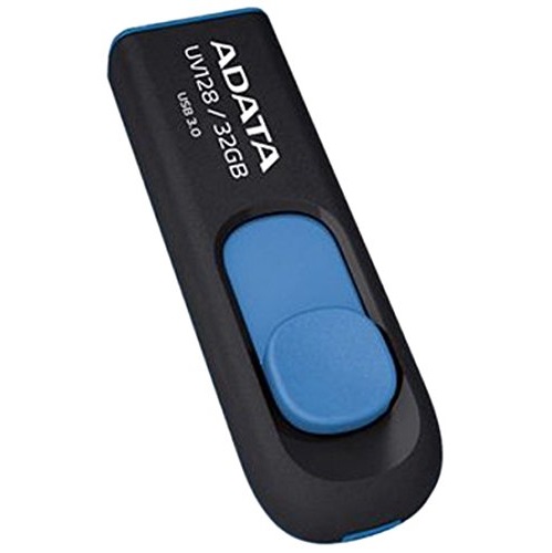 ADATA DashDrive Series UV128 16GB USB 3.0 Flash Drive, Black/Blue (AUV128-16G-RBE) $7.99