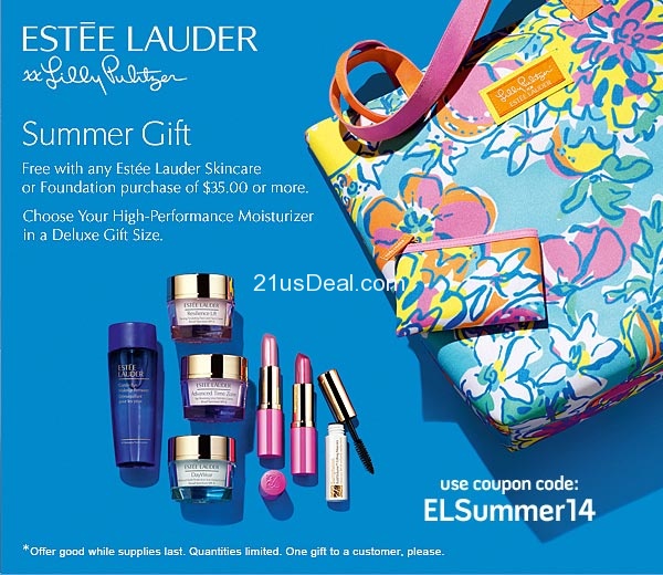 Boscovs官网购买Estee Lauder雅诗兰黛产品满$35送价值$120的七件套礼品！
