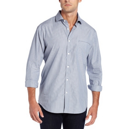 Perry Ellis Men's Long Sleeve Skinny Stripe Woven Shirt $16.65 FREE Shipping on orders over $49