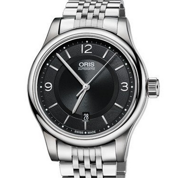 優雅紳士款！瑞士製表著名品牌Oris豪利時 經典黑色錶盤男士自動腕錶01 733 7594 4034-07 8 20 61 特價$910.53(27%off)包郵