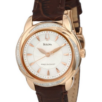 寶路華Bulova 98R152 Precisionist 女士石英鑲鑽腕錶 特價$249.90(62%off)包郵