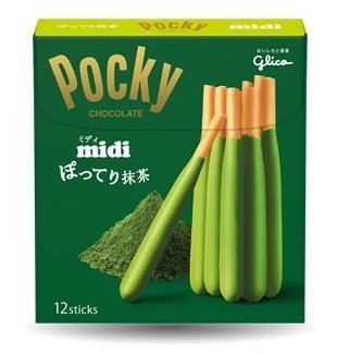 抹茶控們看過來！日本進口格力高glico pocky midi抹茶巧克力百奇餅乾棒12根裝，售價$5.99