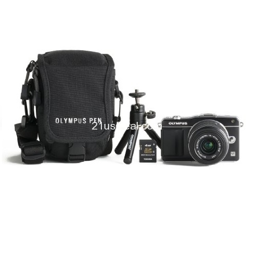 與金盒特價同價，奧林巴斯 E-PM2 雙鏡頭微單套機（14-42mm/40-150mm）送腳架+SD卡+相機包，原價$698.00，現僅售$349.00，免運費