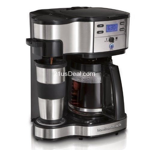 Hamilton Beach 49980Z Two Way Brewer Single Serve and 12-cup Coffee Maker, Stainless Steel, only $54.99 free shipping. $20 promotional credit