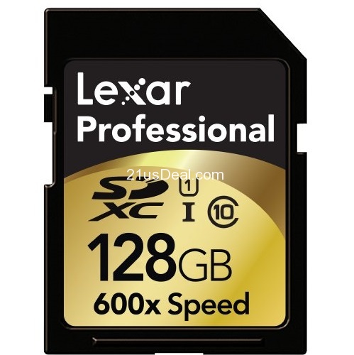 Lexar Professional 600x 128GB SDXC UHS-I Flash Memory Card LSD128CTBNA600, only $59.00, free shipping