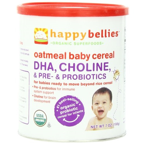 Happy Baby Organic Probiotic Baby Cereal with Choline, Oatmeal 7 Ounce Canister (Pack of 6), High in Iron, Calcium, and Probiotics, Only $19.49, free shipping after using SS
