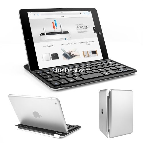 Amazon-Only $19.99 Anker® Ultra-Slim Bluetooth Wireless Aluminum Keyboard Cover for iPad mini 2 / iPad mini