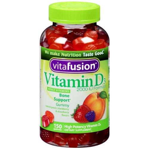 促进钙吸收！史低价！Vitafusion Vitamin D3成人维生素营养软糖，150粒，原价$10.49，现 点coupon后$3.49， 免运费