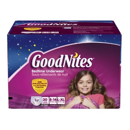 Goodnites大孩子尿不濕，30片裝，原價$26.39，現點擊Coupon后僅售$16.87，免運費