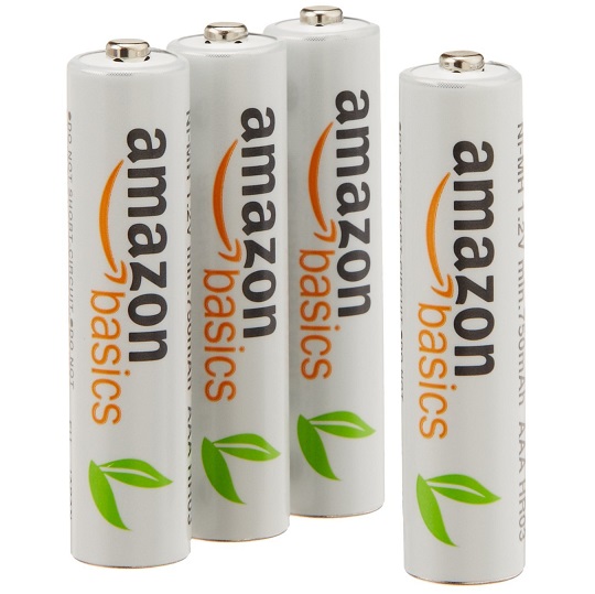 AmazonBasics 4 Pack AAA Ni-MH Pre-Charged Rechargeable Batteries, 1000 Cycle (Typical 800mAh, Minimum 750mAh), only $5.75