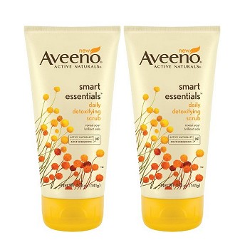 Aveeno Smart Essentials Daily 排毒磨砂洁面乳，5oz/支，共2支，原价$13.98，现仅售$8.87，免运费