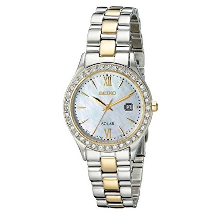 Seiko Women's SUT074 Dress Two-Tone Stainless Steel Swarovski Crystal-Accented Solar Watch, only  $103.99, free shipping after using coupon code