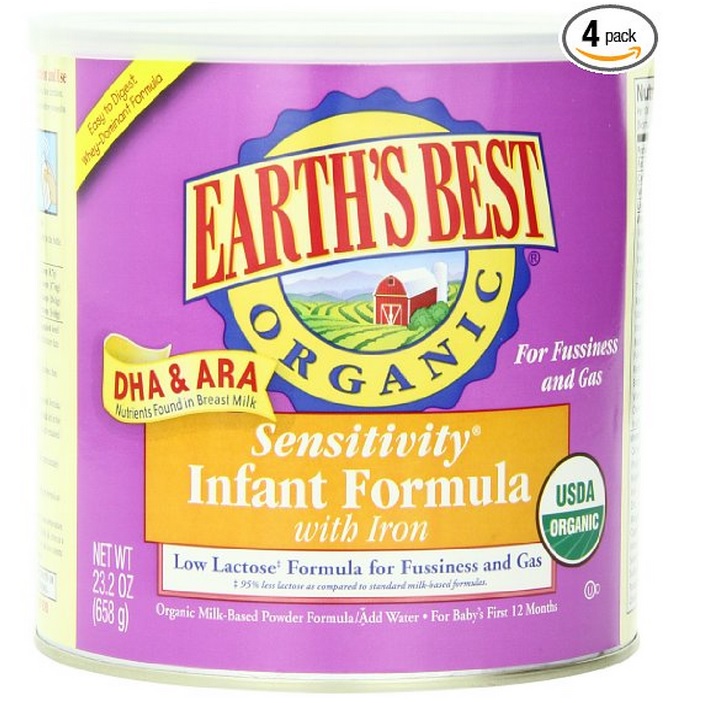  Earth's Best 地球最好有机防气胀奶粉， 23.2 oz/罐。共4罐，现仅售$84.98，免运费