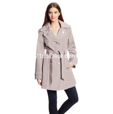 London Fog Women's Single Breasted Double Collar Trench Coat $99.00 (45%off) 
