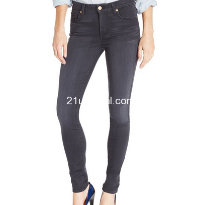 新低！美国产7 For All Mankind高腰修身女式牛仔裤  特价$75.60(60%off)包邮 八折后仅$60.48