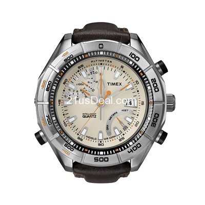 Timex Men's T2N728 Intelligent Quartz Adventure Series Altimeter Brown Leather Strap Watch $100.65+Free shipping