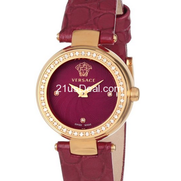 新低！Versace范思哲 M5Q81D800 S800粉紅系玫瑰金鑲鑽女士石英腕錶 原價$3,425.00 特價$2,568.75包郵 八折后僅$2055