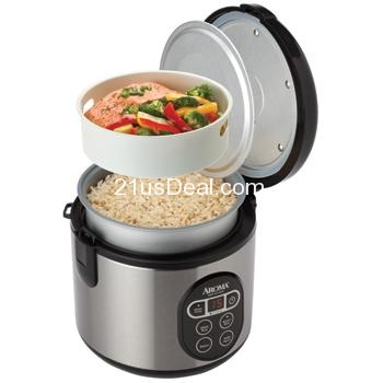 Aroma ARC-914SBD 4-Cup (Uncooked) 8-Cup (Cooked) Digital Rice Cooker and Food Steamer, only  $29.98