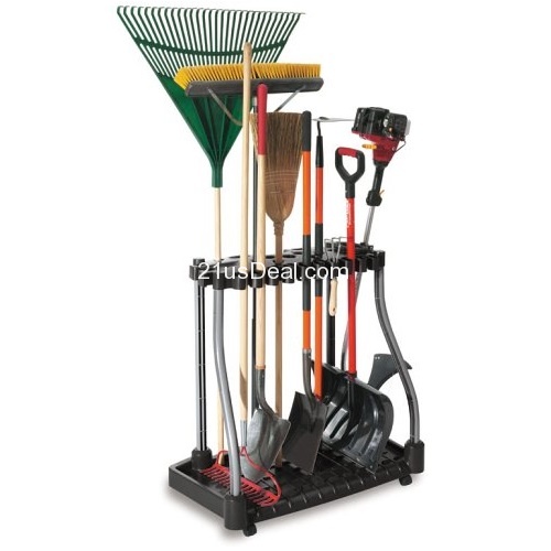 Rubbermaid 5E28 Deluxe Tool Tower Rack with Casters, Holds 40 Tools, only $32.99