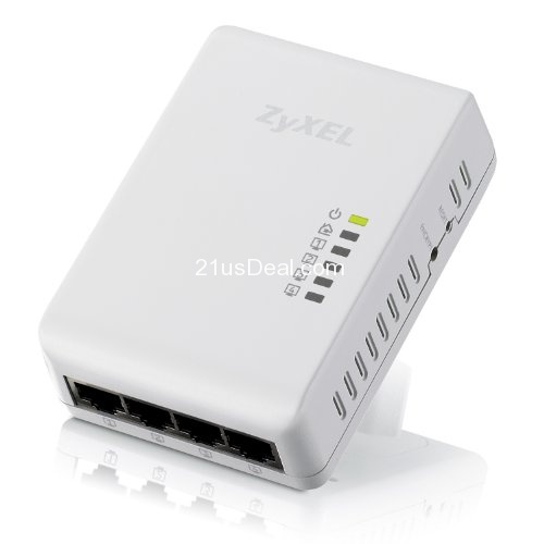 ZyXEL Powerline AV 500 Mbps 4 Port Gigabit Switch Wall-plug Adapter (PLA4225), only $42.95, free shipping