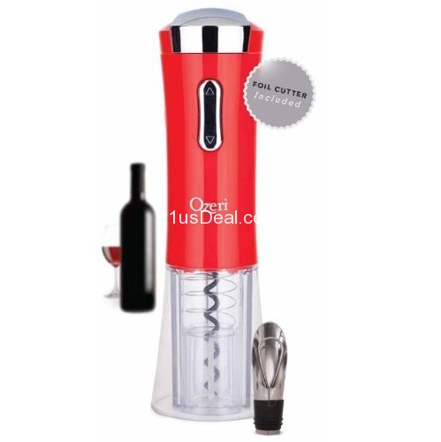Ozeri Nouveaux II 葡萄酒电动开瓶器，包括铝瓶盖切割器、酒瓶封口塞，现仅售$18.29