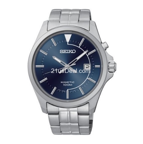  Seiko SKA581 精工男士不鏽鋼人動電能石英手錶，原價$275，現僅售$116.97 ，免運費。 