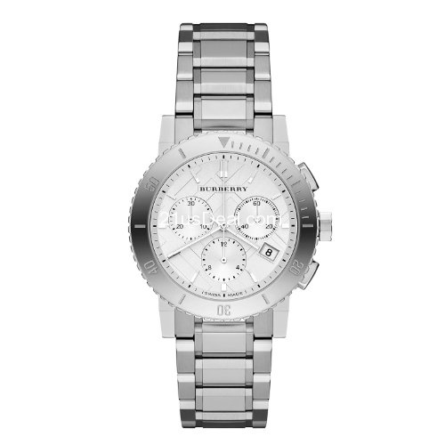 Amazon-Only $325 Burberry BU9700 Watch City Ladies - Silver Dial Stainless Steel Case Analog Movement+free shipping