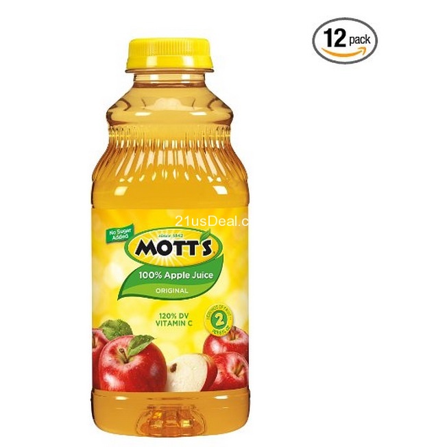 速搶！重回史低！Mott's蘋果汁，32oz/瓶，共12瓶。現僅售$14.88