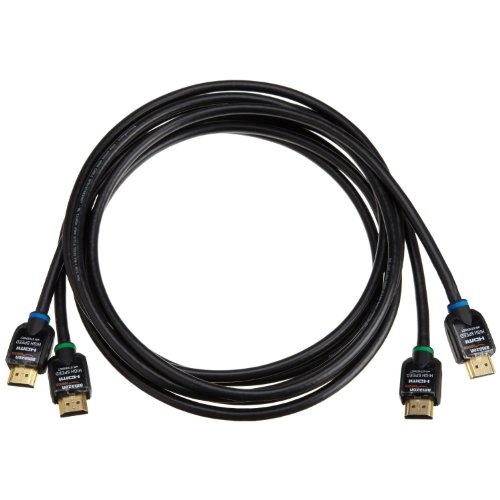 史低价！AmazonBasics 6.5英尺长高速HDMI 连接线，2根，支持以太网和3D视频，现仅售$9.99