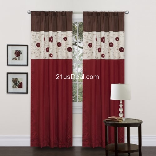 Lush Decor Royal Embrace Curtain Panel, 84-Inch by 42-Inch, Red $17.07(74%off)
