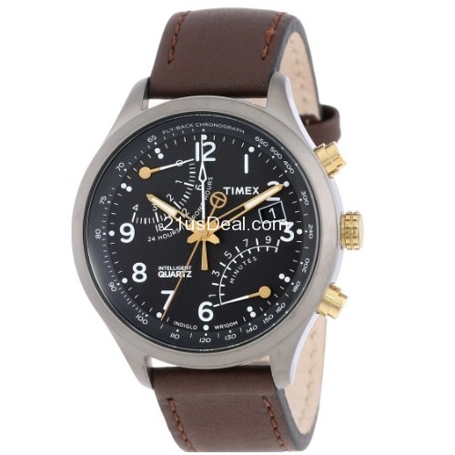 白菜！Timex天美時 T2N931DH兩地時飛返式計時手錶，原價$165.00，現使用折扣碼后僅售$55.46，免運費。 