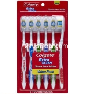 Colgate高露洁超洁净中号牙刷，6支装，现点击coupon后仅售 $4.39，免运费。
